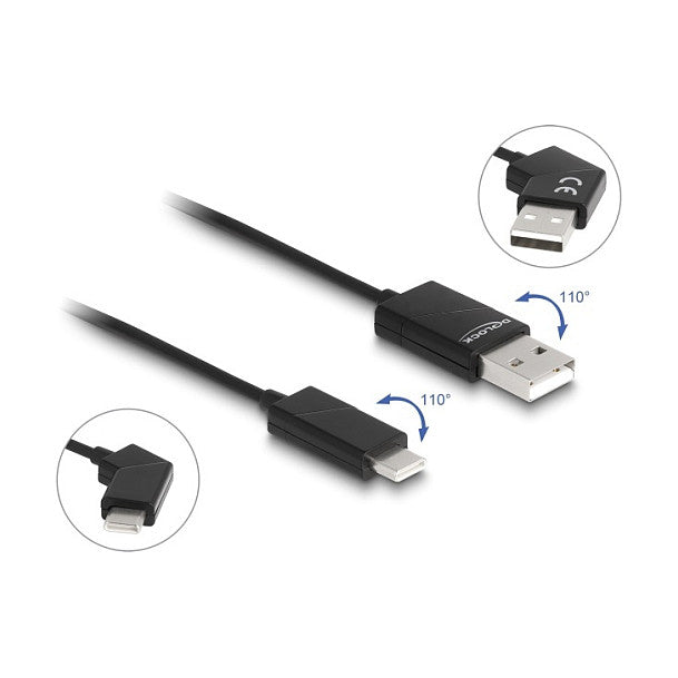 DELOCK USB 2.0 Kabel Typ-A St. zu USB Type-C St. 60 W 1.2 m