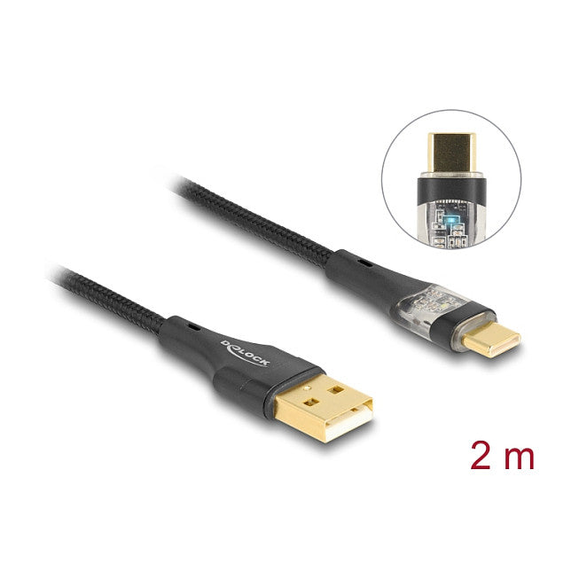 DELOCK USB 2.0 Kabel Typ-A St. zu USB Type-C St. 60 W 2 m