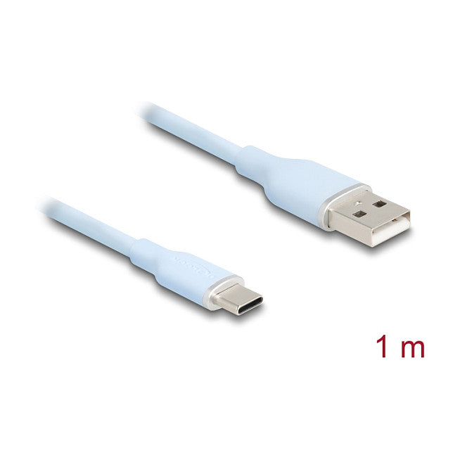 USB 2.0 Kabel USB Typ-A Stecker zu USB Type-C™ Stecker 1 m blau Silikon