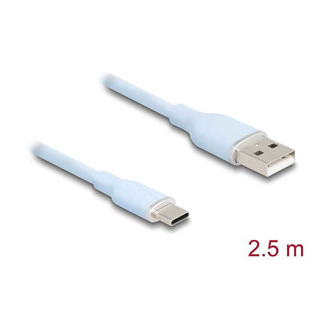 DELOCK USB 2.0 Kabel USB Typ-A St > USB Typ-C St 2.5m blau