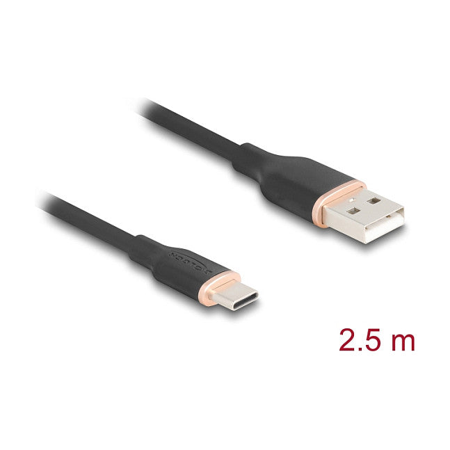 DELOCK USB 2.0 Kabel USB Typ-A St > USB Typ-C St 2.5m schw.