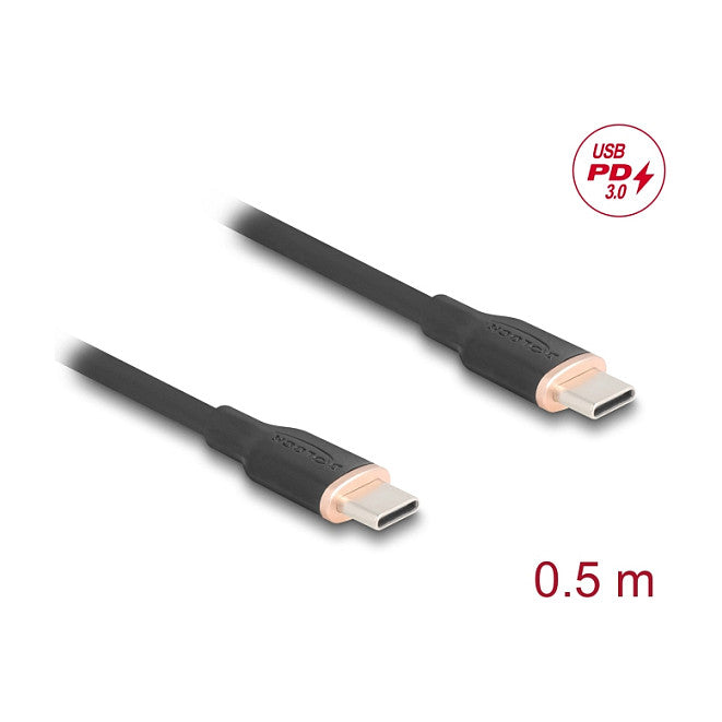 DELOCK USB 2.0 Kabel USB Typ-C St > St PD 3.0 60W 0.5m schw.