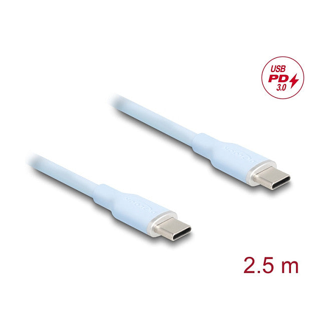 DELOCK USB 2.0 Kabel USB Typ-C St > St PD 3.0 60W 2.5m blau