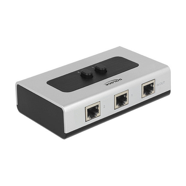 DELOCK Umschalter RJ45 10/100/1000mbps 2 Port manuell bidirektional