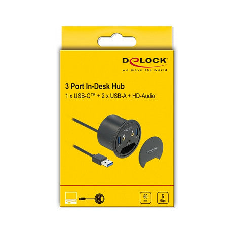3 Port Tisch-Hub 1 x USB Type-C™ und 2 x USB Typ-A + HD-Audio Ports