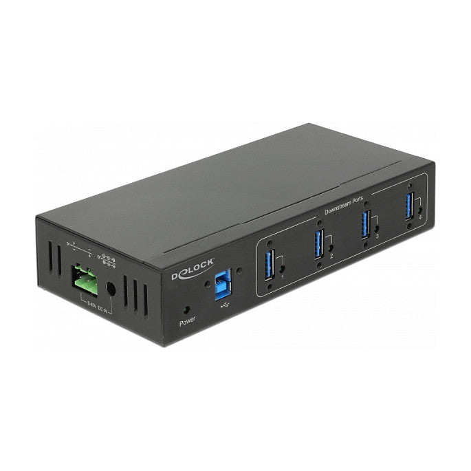 DELOCK Externer Industrie Hub 4 x USB 3.0 Typ-A mit 15 kV ESD Schutz