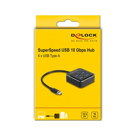 USB 3.2 Gen 2 USB Type-C™ Hub mit 4 x USB Typ-A Buchse – 10 Gbps