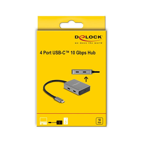 DELOCK USB 10 Gbps 4 Port USB Type-C Hub mit USB Type-C Anschluss