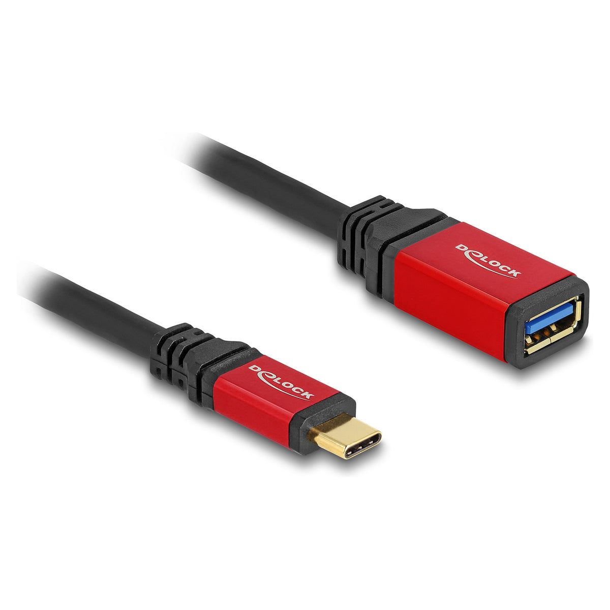 USB 10 Gbps Adapter USB Type-C™ Stecker zu USB Typ-A Buchse 15 cm rot Metall