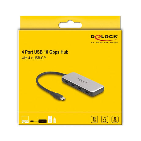 USB 10 Gbps USB Type-C™ Hub mit 4 x USB Type-C™ Buchse und PD 85 Watt