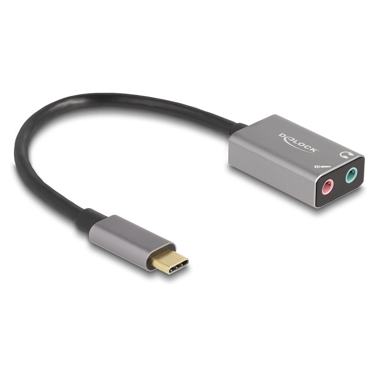 Externe USB Soundkarte mit USB Type-C™ Stecker auf 2 x 3,5 mm Klinkenbuchse Plug & Play Audio Adapter