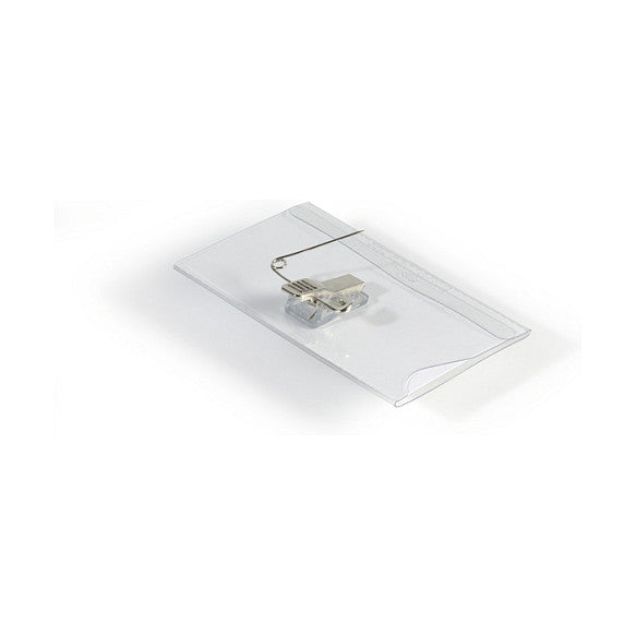 Namensschild m Kombiklemme 50er Pck transparent