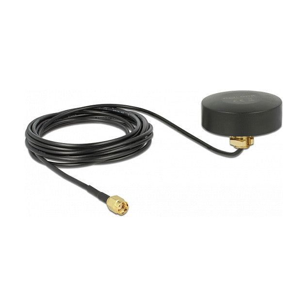 WLAN 802.11 b/g/n Antenne RP-SMA Stecker 2 dBi starr omnidirektional mit Anschlusskabel RG-174 1,5 m outdoor schwarz