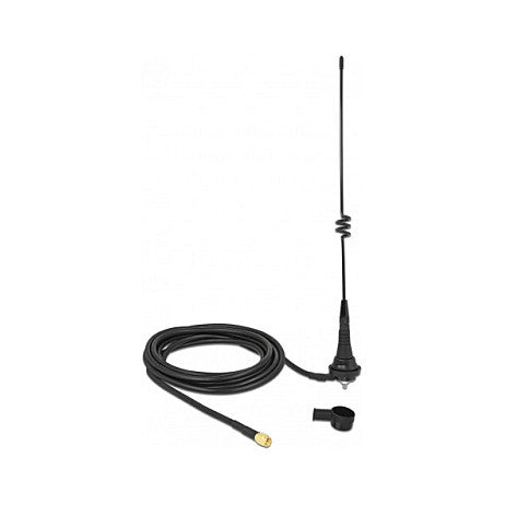 DELOCK LPWAN 868MHz Antenne SMA Stecker 4.5dBi starr omnidirektional mit Anschlusskabel RG-58 C/U 2.5m outdoor schwarz
