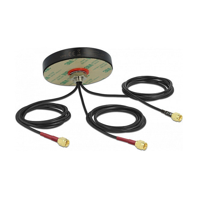 LTE MIMO Dualband WLAN 802.11 ac/ax/a/h/b/g/n Antenne 3 x SMA Stecker RG-174 1 m Schraubmontage outdoor schwarz