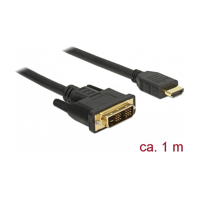 DELOCK Kabel DVI 18+1 Stecker > HDMI-A Stecker 1 m schwarz