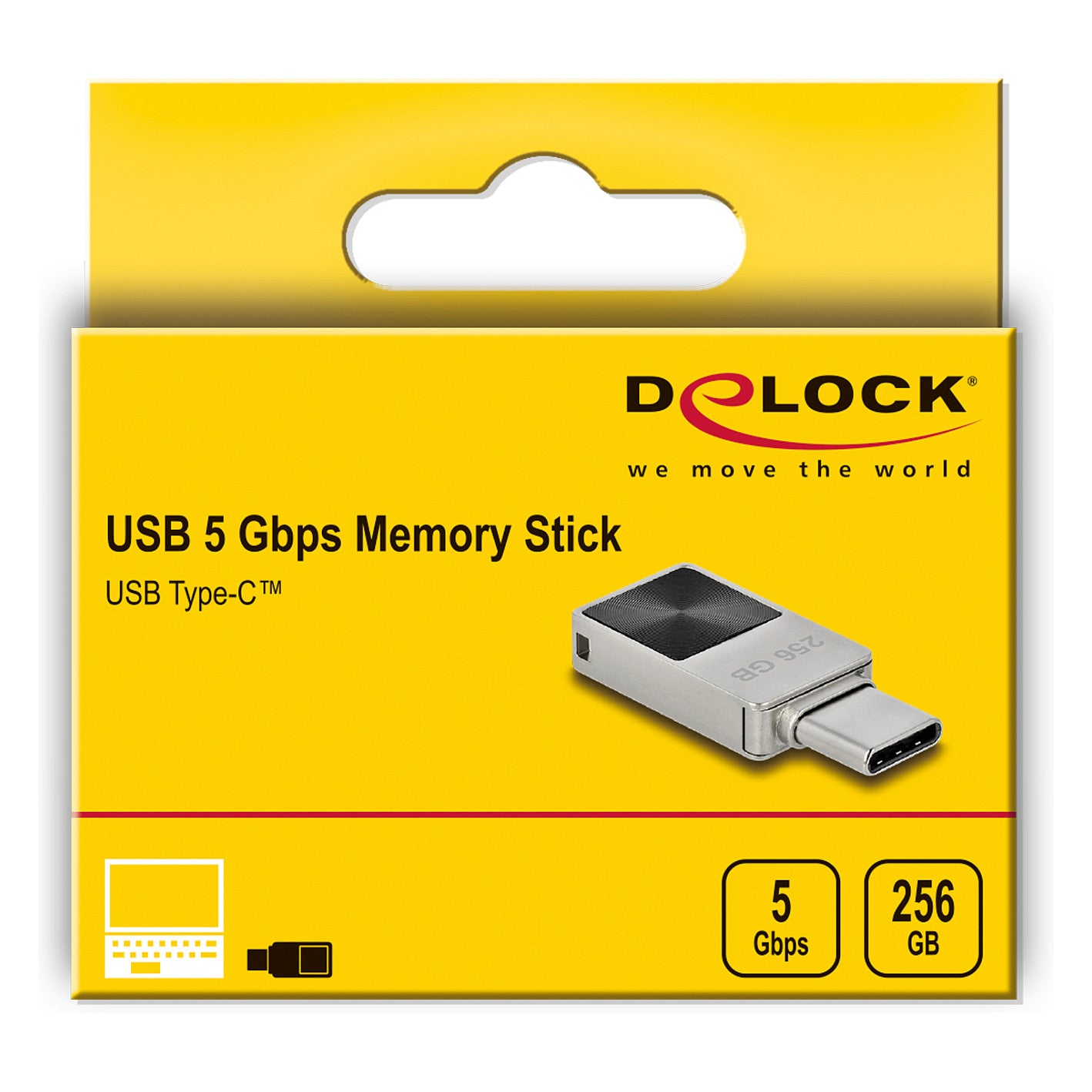 STICK KAB DELOCK Mini USB 5 Gbps USB-C Speicherstick 256GB - Metallgehuse