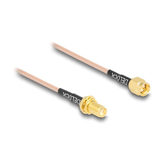 DELOCK Antennenkabel SMA Stecker zu SMA Buchse zum Einbau RG-316 75cm