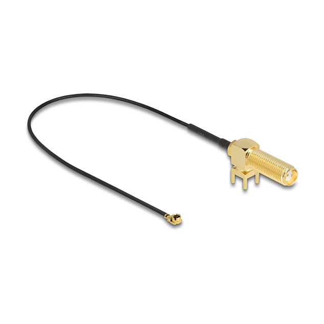 Antennenkabel SMA 90° PCB Buchse zum Einbau zu I-PEX Inc., MHF® I Stecker 1.13 25 cm Gewindelänge 15 mm