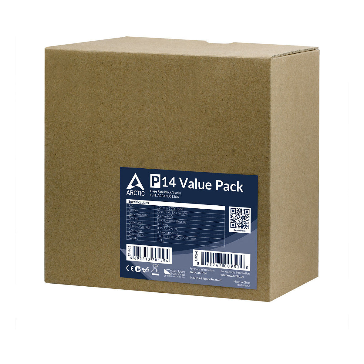 ARCTIC Lüfter 140*140*25 P14 (Value Pack 5)