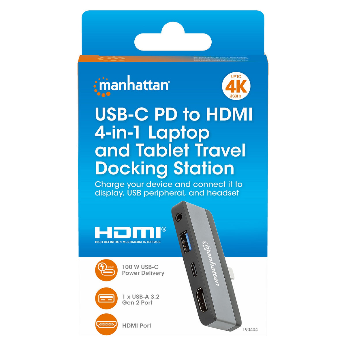 MANHATTAN USB-C PD auf HDMI 4-in-1 Mobile Dockingstation