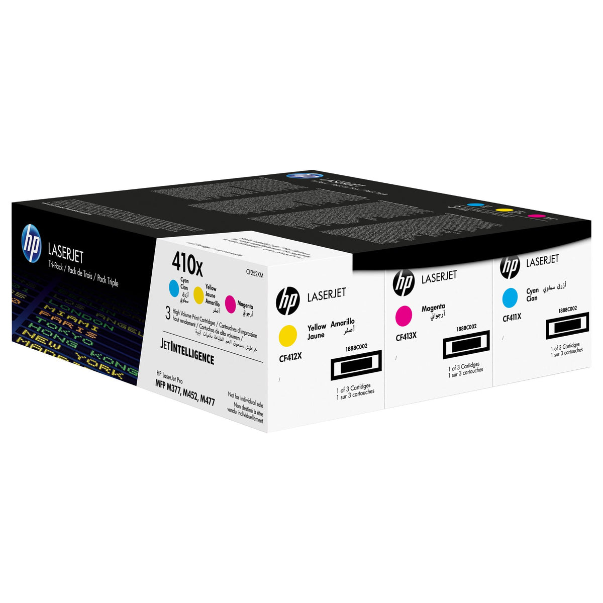 HP 410X original LaserJet Toner cartridge CF325XM Cyaan Magenta Yellow High Yield 3-pack