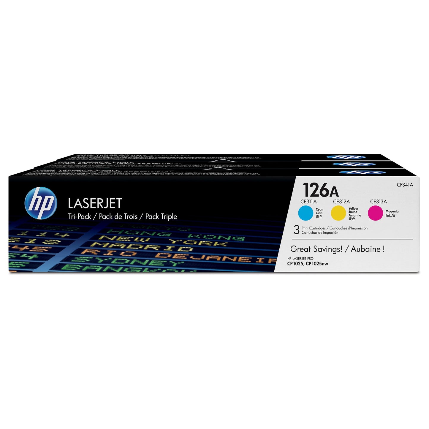 HP 126A original Toner cartridge CF341AD cyan magenta yellow 3x 1.000 pages 3-pack