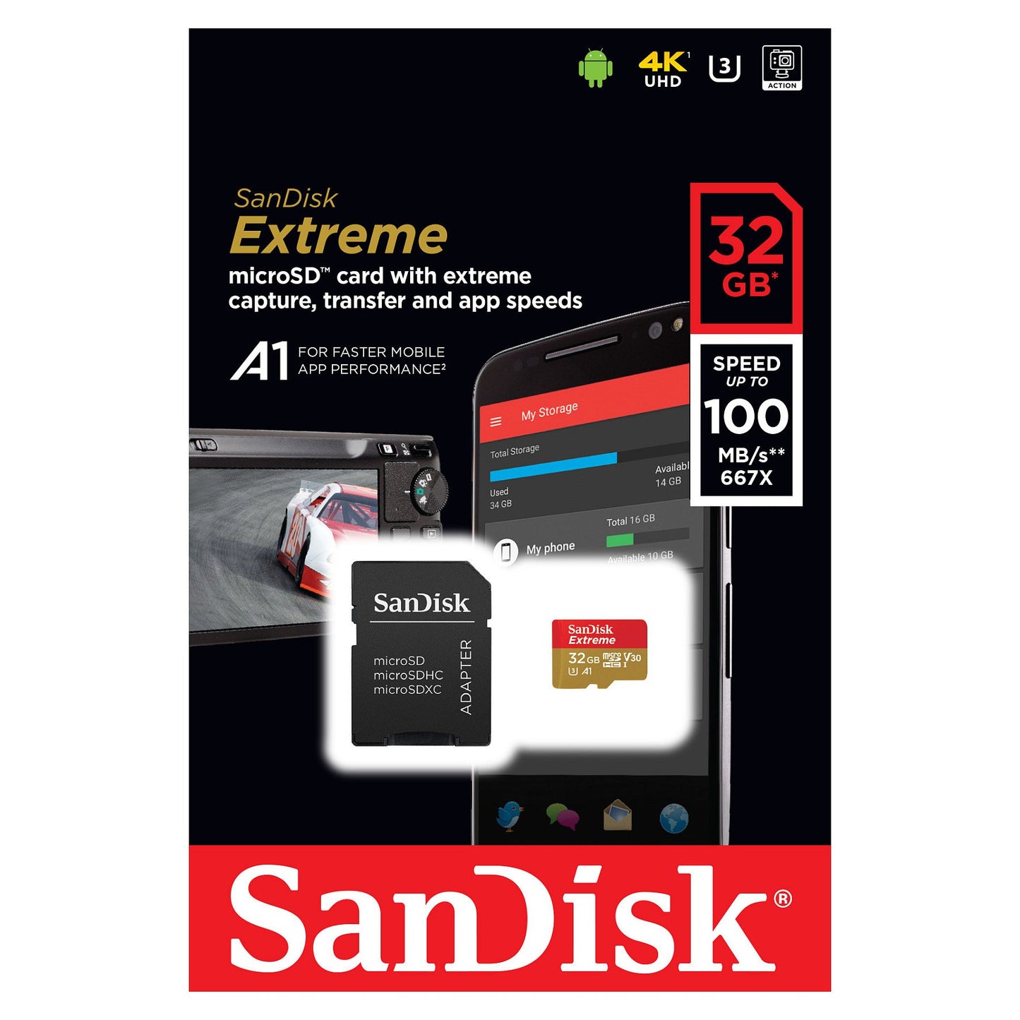 CARD Sandisk Speicherkarte microHC-Card Extrem 32 GB