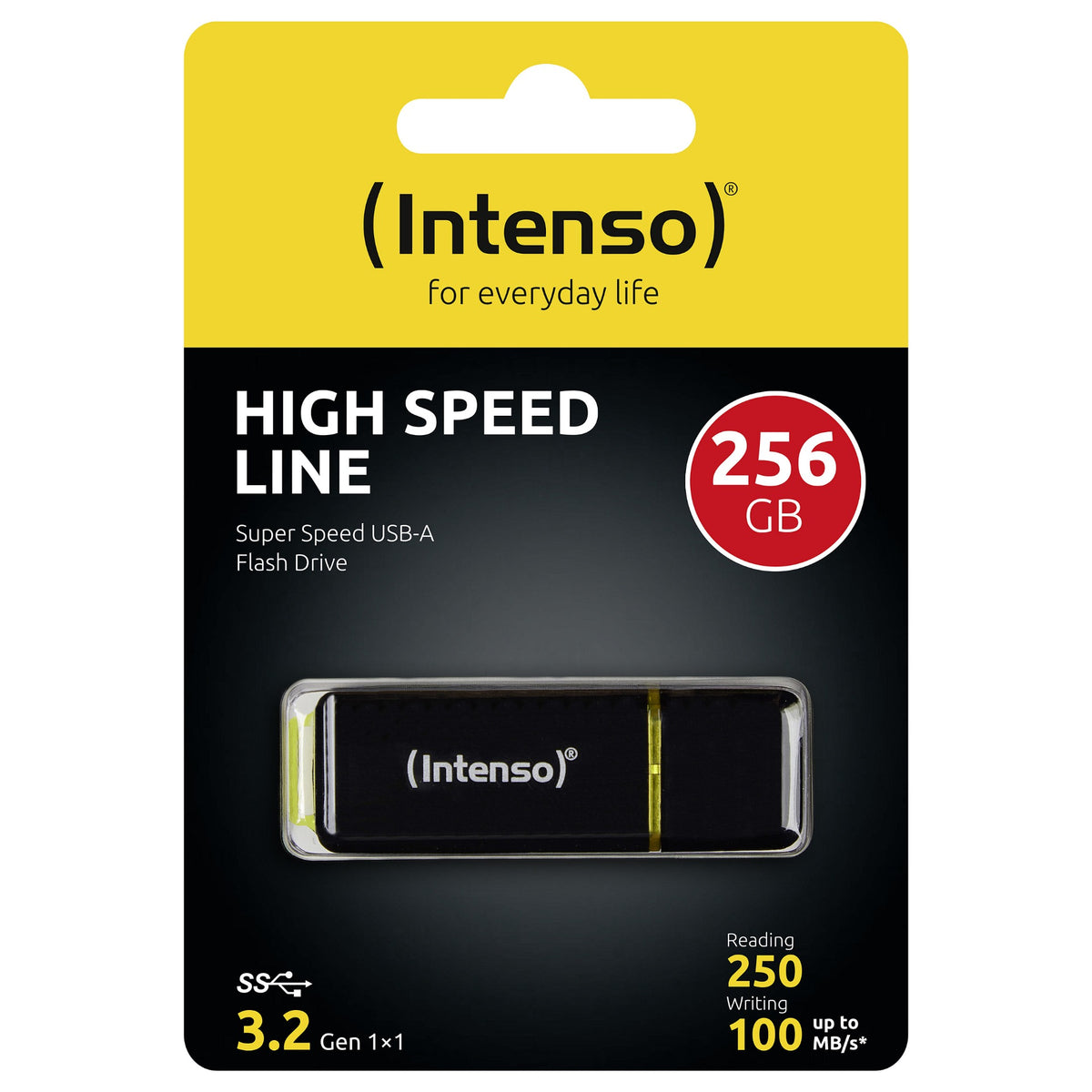STICK Intenso High Speed Line schwarz. gelb 256 GB
