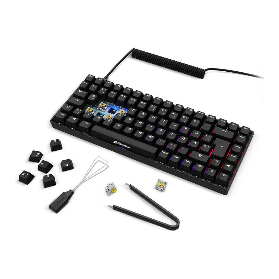 Sharkoon SKILLER SGK50 S3 PBT (schwarz. DE-Layout. Gateron G Pro 3.0 Yellow)