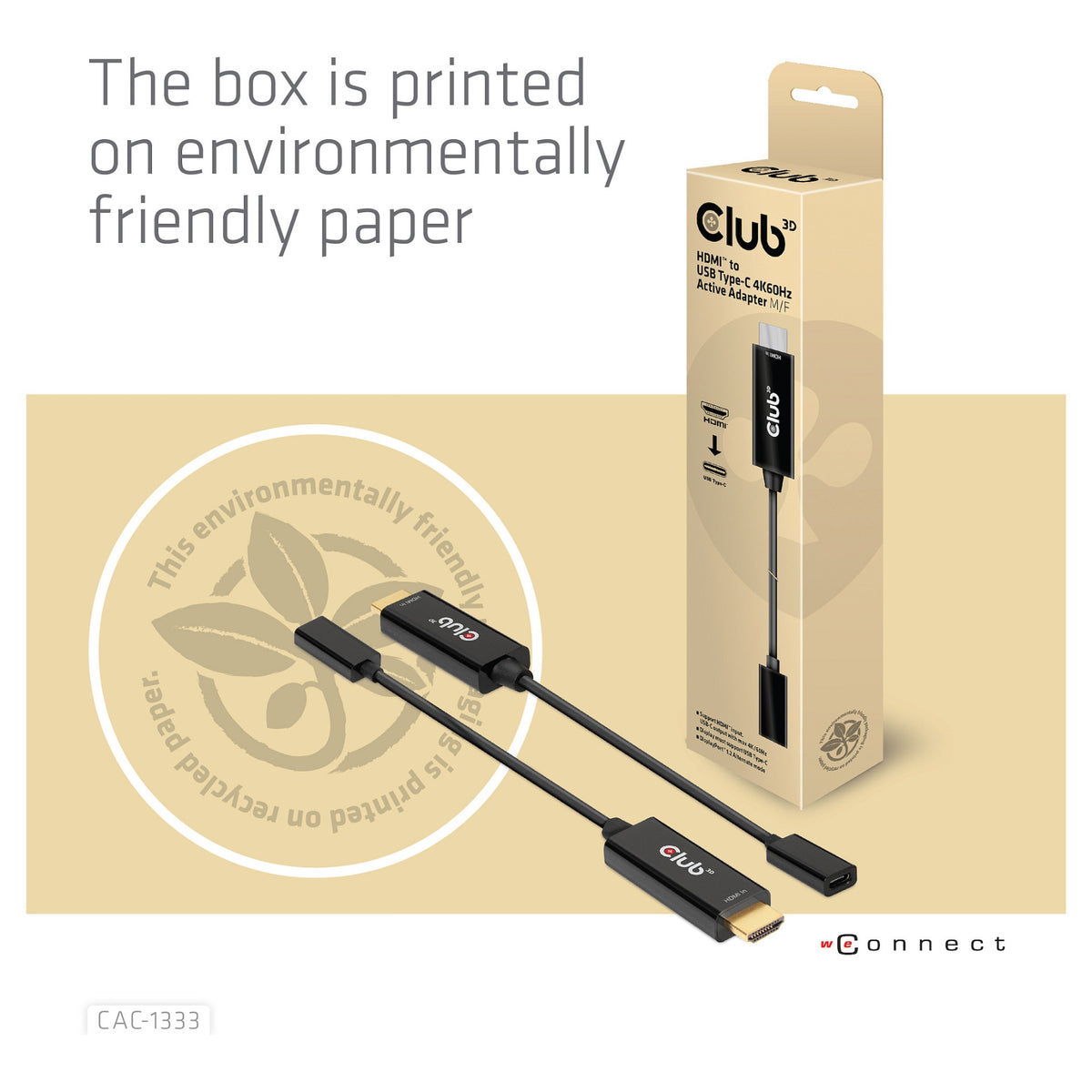 Club3D Adapter HDMI 2.0 > USB-C 4K60Hz aktiv St/Bu