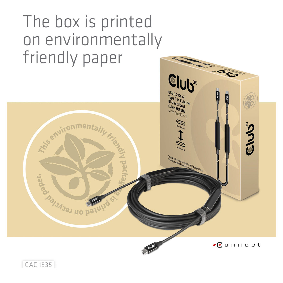 Club3D Kabel USB 3.2 Typ C 5m aktiv St/St