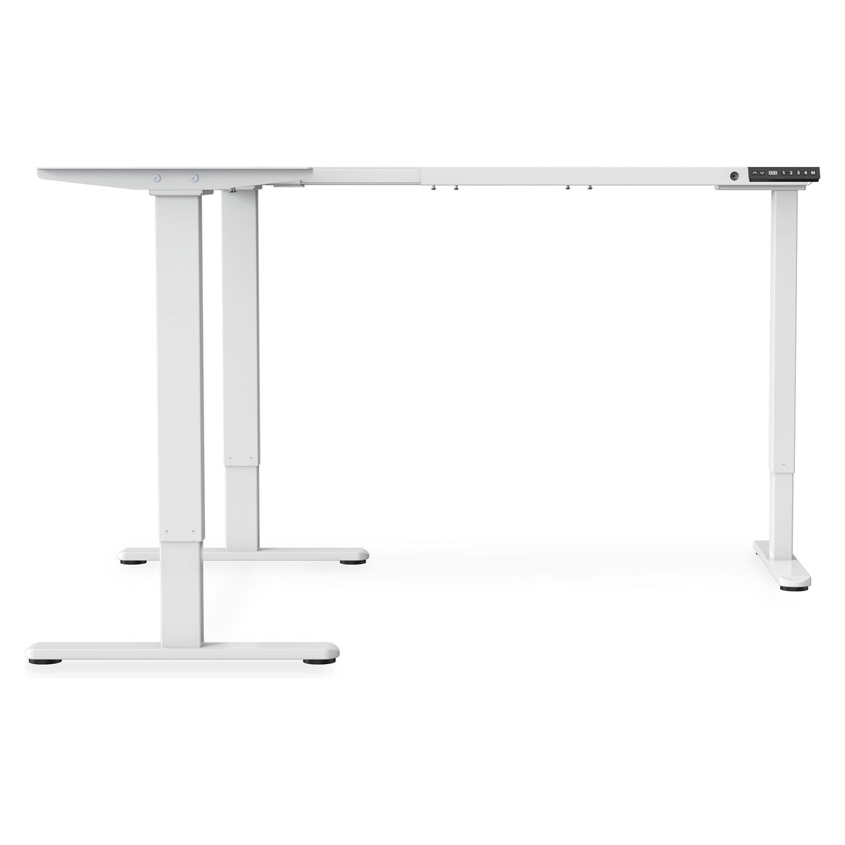 DIGITUS Elektrisch höhenverstellbares Tischgestell, 90° L-Form, Triple-Motor, 2-Stufen, Weiß