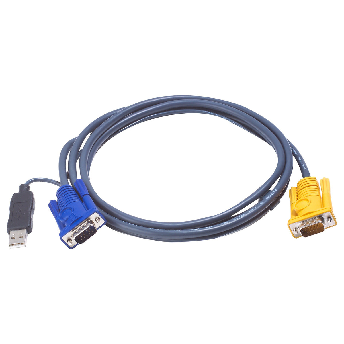 ATEN 2L-5202UP KVM-Kabel VGA USB mit eingebautem PS/2-USB-Konverter schwarz 1.8m