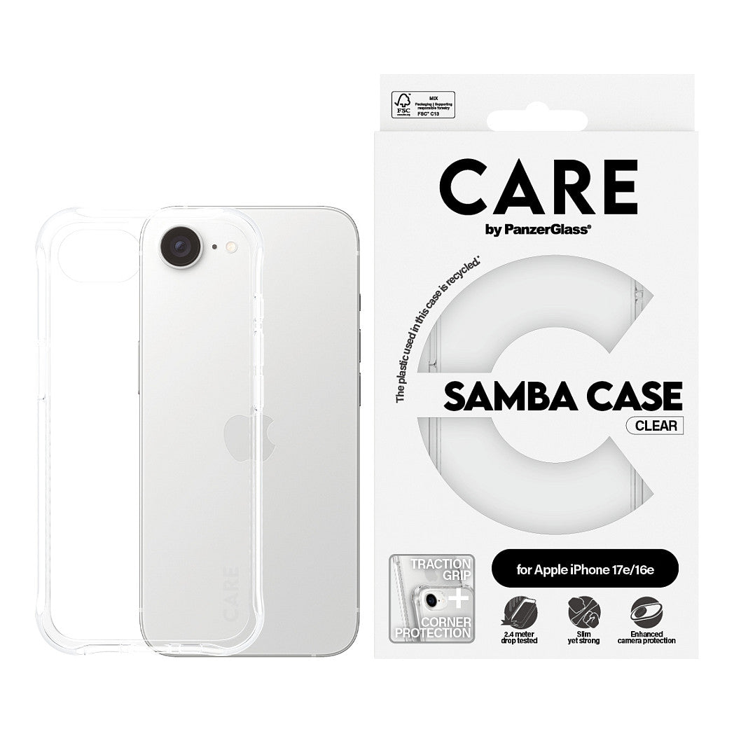 CARE Case Fashionable Samba. Transparent iPhone 16e