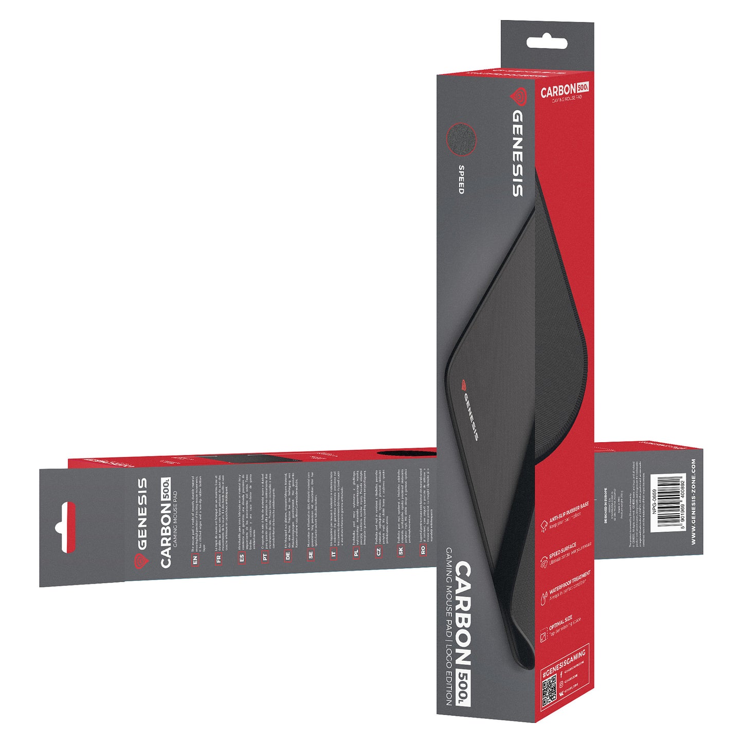 Genesis Mauspad CARBON 500 "LOGO" L (400mm x 330mm)