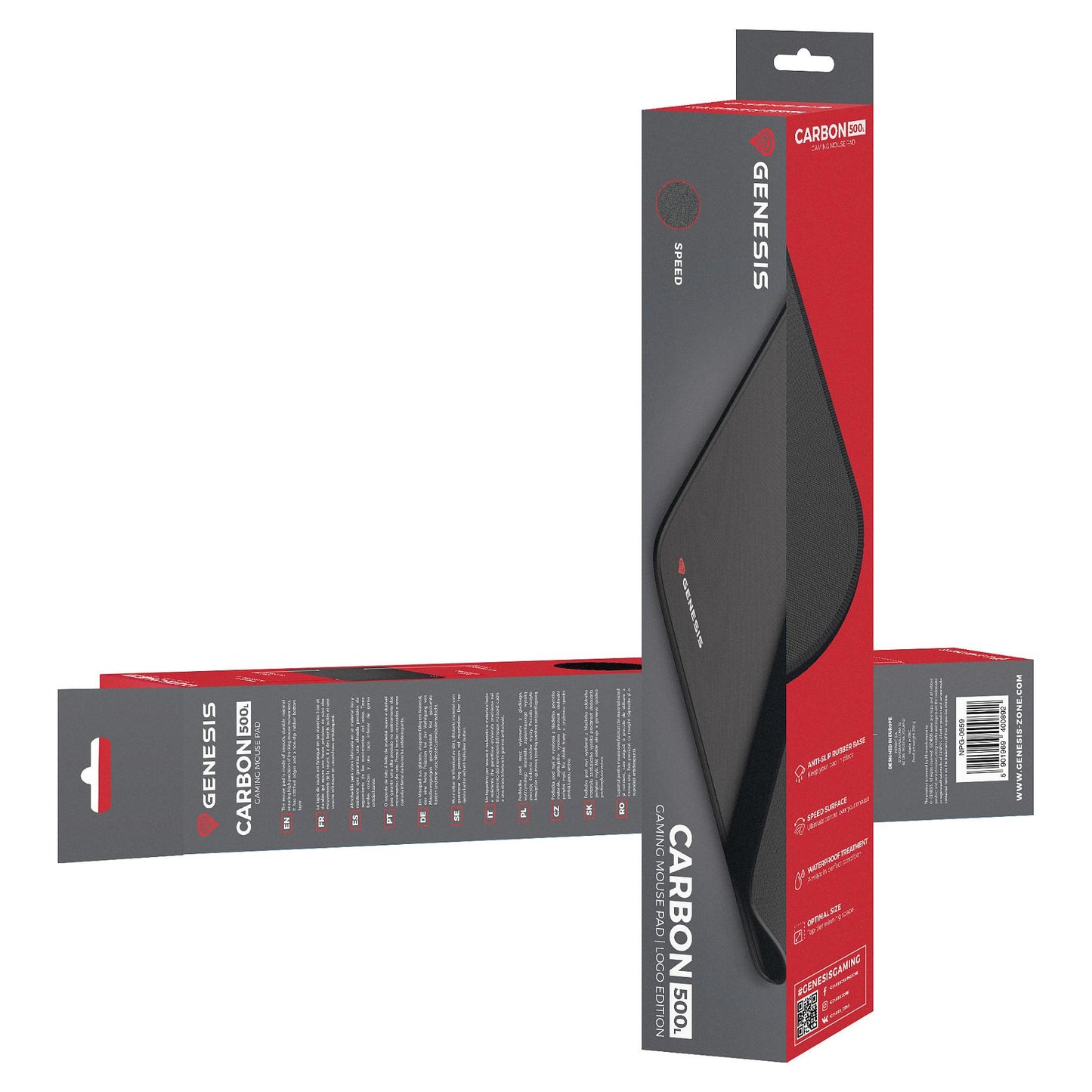 Genesis Mauspad CARBON 500 "LOGO" L (400mm x 330mm)