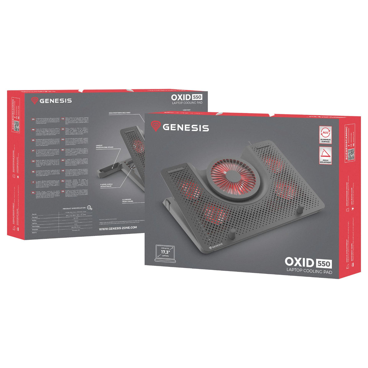 Genesis Notebook Kühler OXID 550 (15.6"- 17.3")