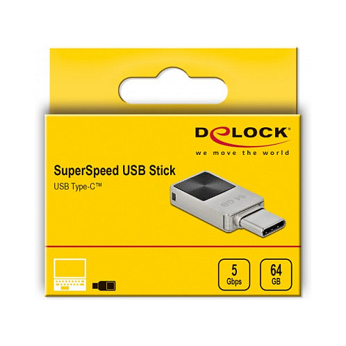 STICK DELOCK Mini USB 5Gbps USB-C Speicherstick 64GB Metallgehäuse