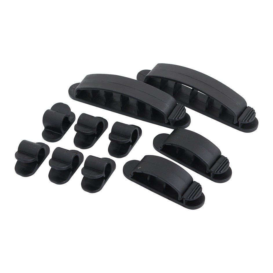 Kabelhalter-Set, ABS, 10 Stk., schwarz, selbstklebend