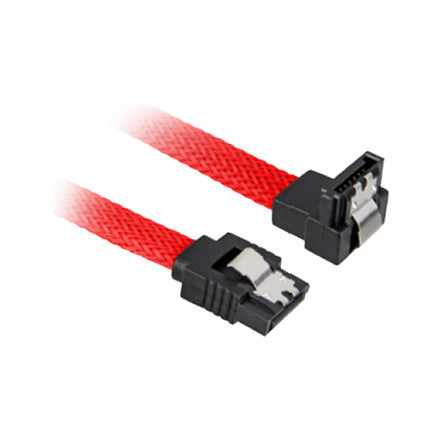 Sharkoon Kabel SATA III 90° sleeve 0.45m rot