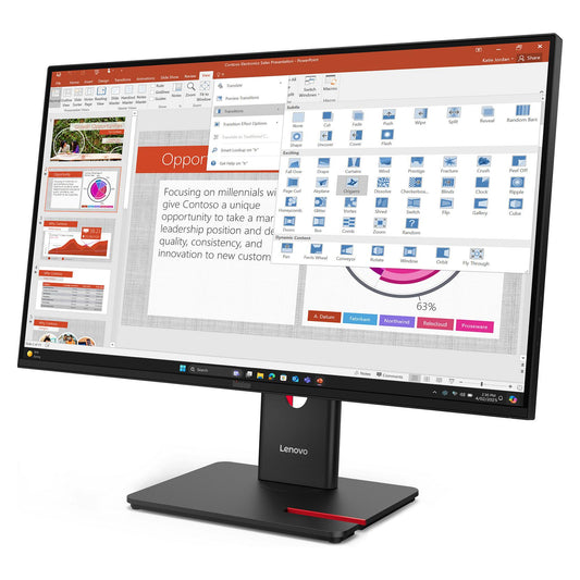 68,6cm/27" (1920x1080) Lenovo ThinkVision T27-40 16:9 IPS 4ms 120Hz HDMI DisplayPort VGA USB-C USB-Hub VESA Black