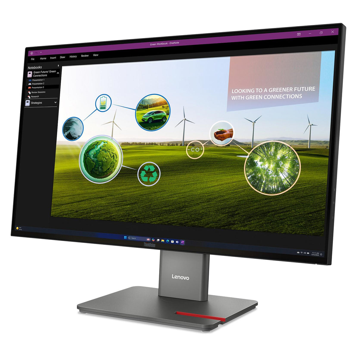 68,6cm/27" (2560x1440) Lenovo ThinkVision P27Q-40 16:9 WQHD IPS 4ms 120Hz HDMI DisplayPort USB-B USB-A USB-C VESA