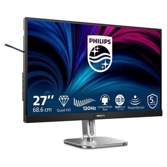 PHILIPS 68,58cm 27Z 2560x1440 120Hz IPS Flat H/A 150 MM TUV EyeSafe certified USB HUB SPEAKERS Power/Light sensor DP 2xHDMI 350cd/m2