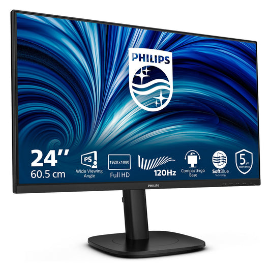 60,5cm/23,8" (1920x1080) Philips 24B2N3200J/00 16:9 FHD IPS 4ms 120Hz VGA HDMI DisplayPort USB-B USB-A VESA Speaker Black
