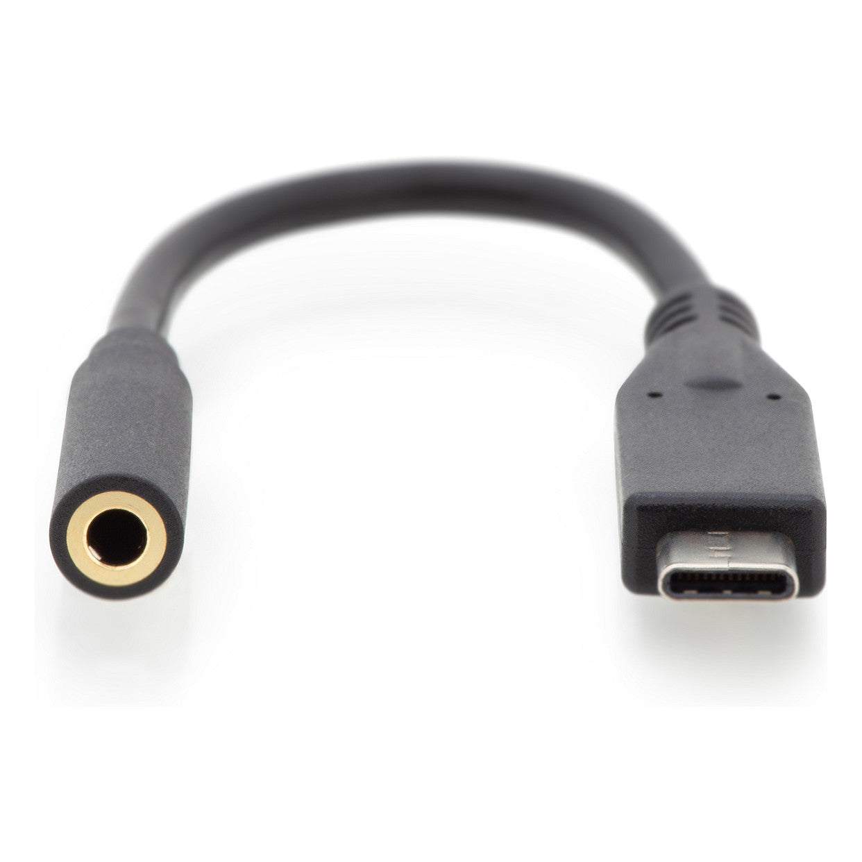 DIGITUS USB C Audio Adapterkabel Typ C -Klinke St/Bu 0,2m,sw
