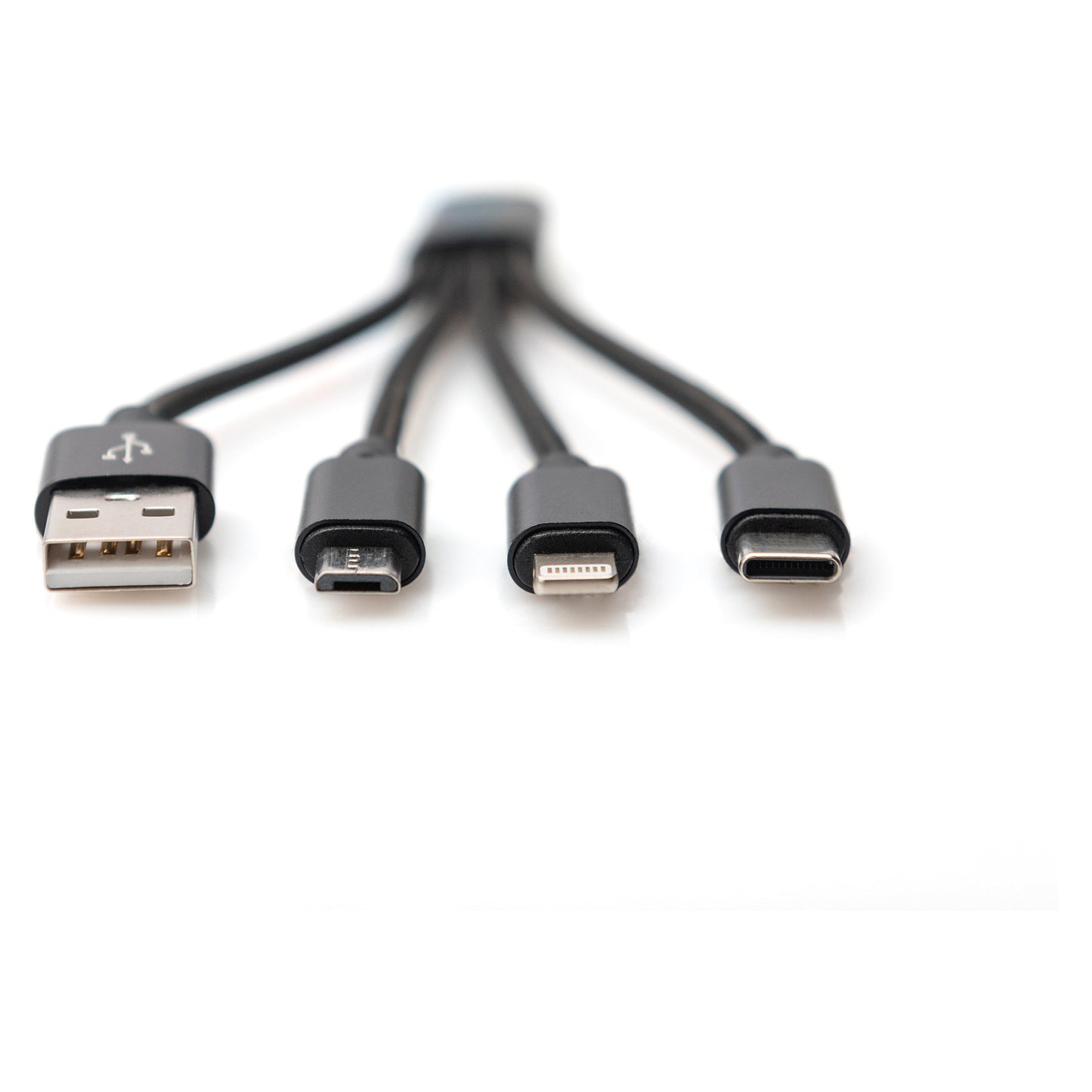 DIGITUS 3-in-1 Ladekabel USB A Lightning + Micro USB + USB-C