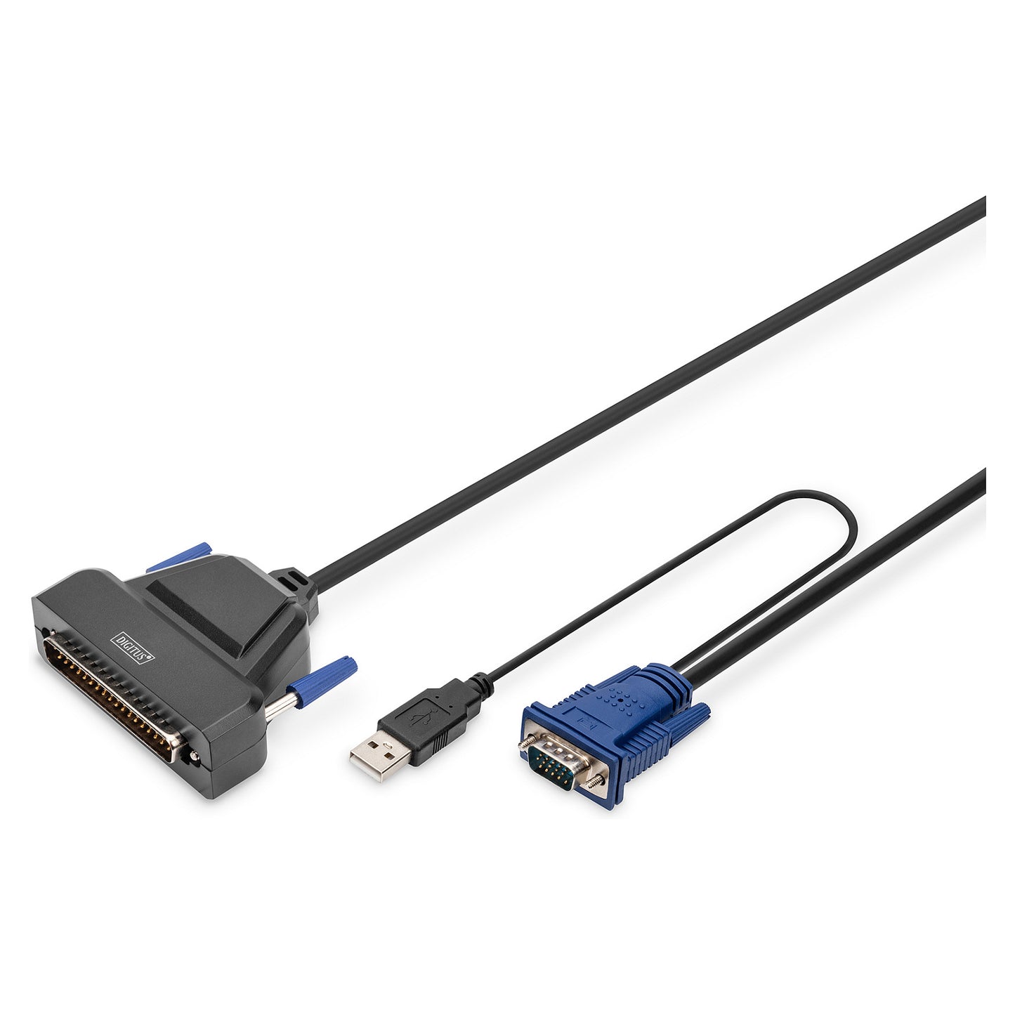 Digitus Modulare HD LCD KVM Konsole mit 19" TFT, 16-Port HDMI KVM Anschluss, Touchpad, deutsches Tastaturlayout