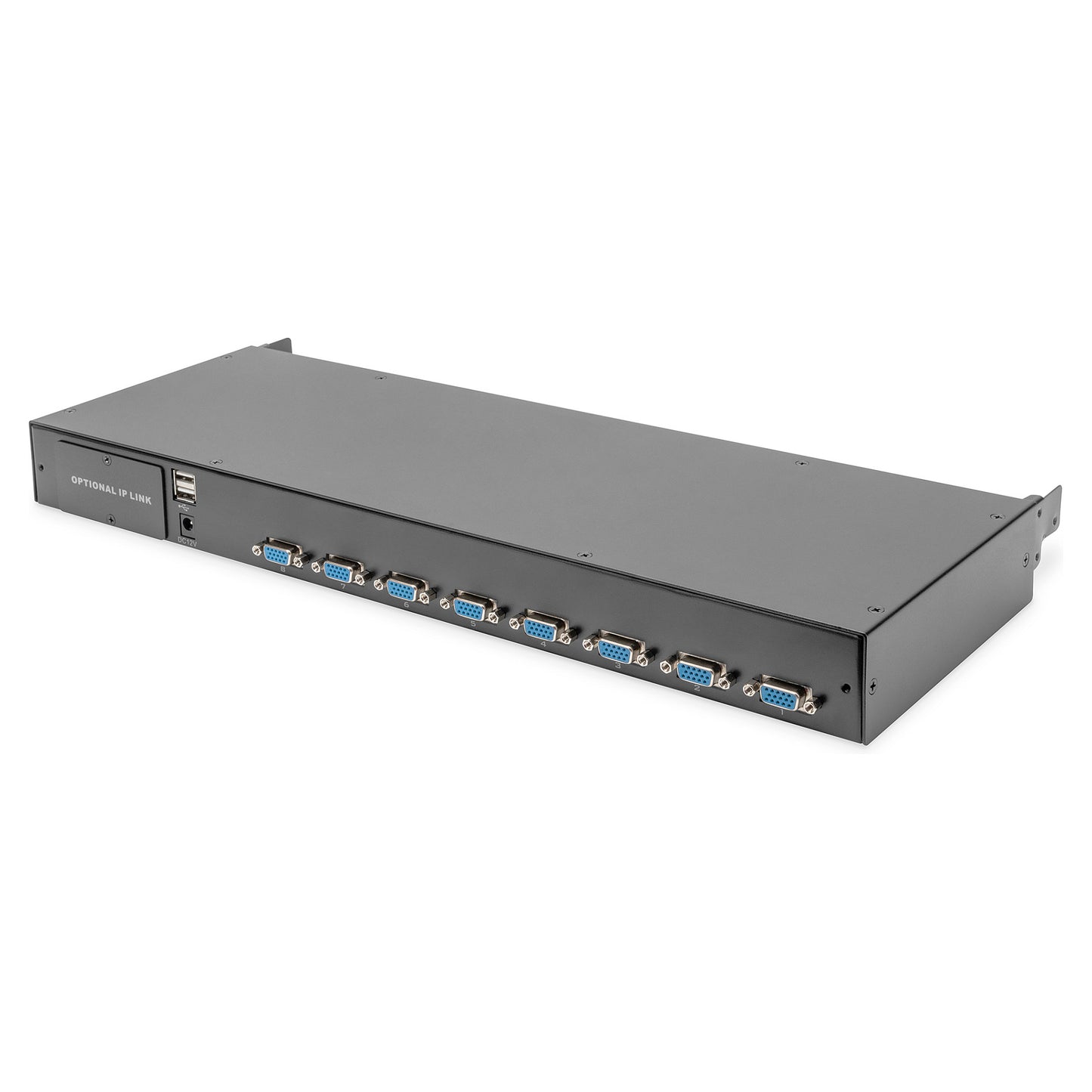 Digitus Modulare HD LCD KVM Konsole mit 19" TFT, 8-Port VGA KVM Anschluss, Touchpad, deutsches Tastaturlayout