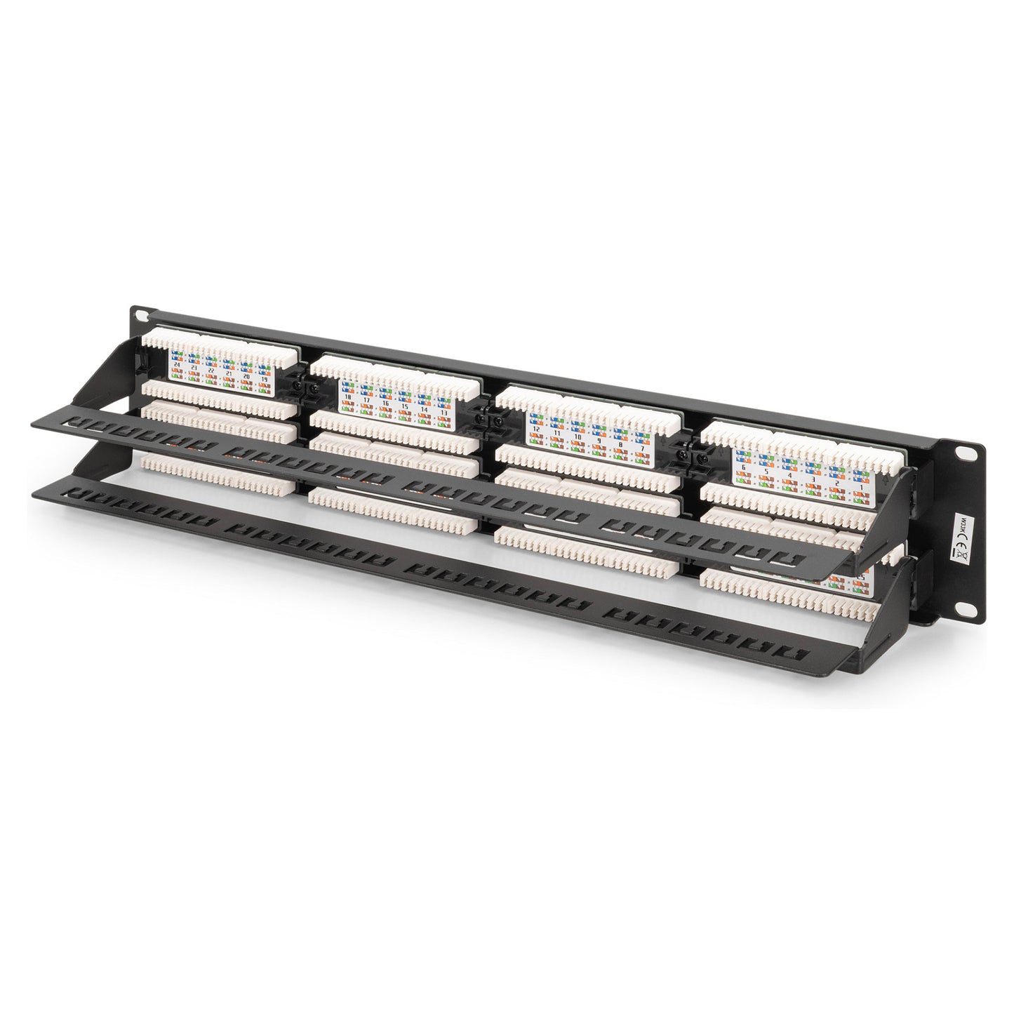 DIGITUS Patchpanel 2HE 48-Port Cat6 ungeschirmt schwarz